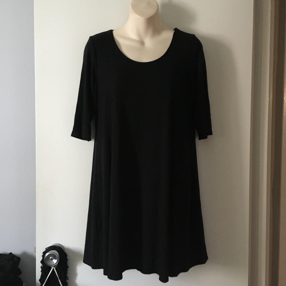 EILEEN FISHER Classic A Line Viscose Jersey Short Sleeve Dress